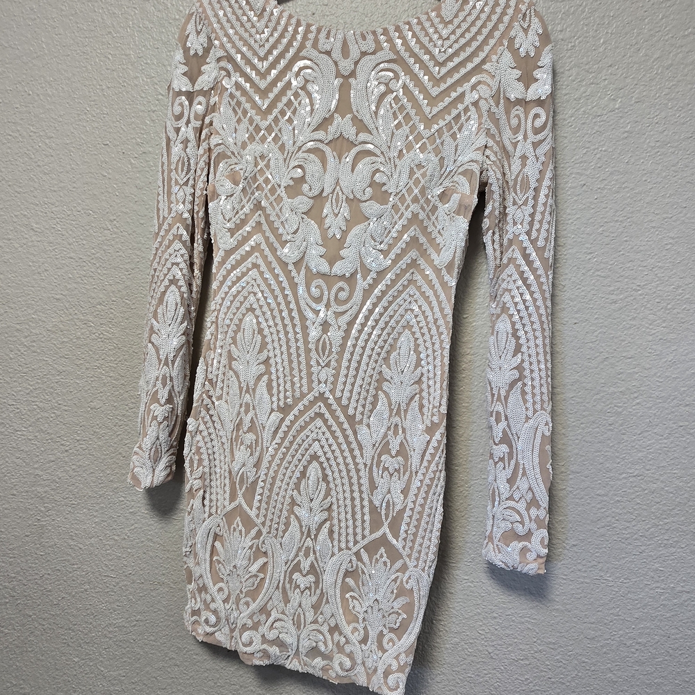 Elegant Cream Embroidered Dress